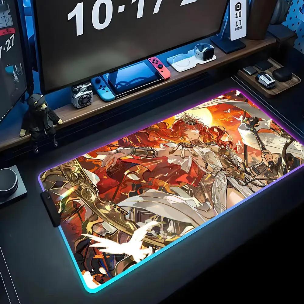

Игровой коврик для мыши Augusta Wuwa RGB, большой светодиодный коврик для ПК, светящийся коврик для мыши, большой коврик для клавиатуры, настольный коврик с подсветкой