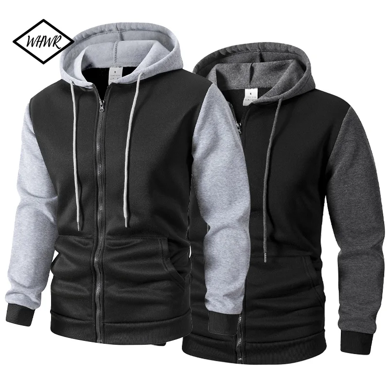 

Новинка 2024, осенние мужские куртки, пальто с капюшоном, повседневные толстовки на молнии, мужской спортивный костюм, модная куртка, мужская одежда, верхняя одежда