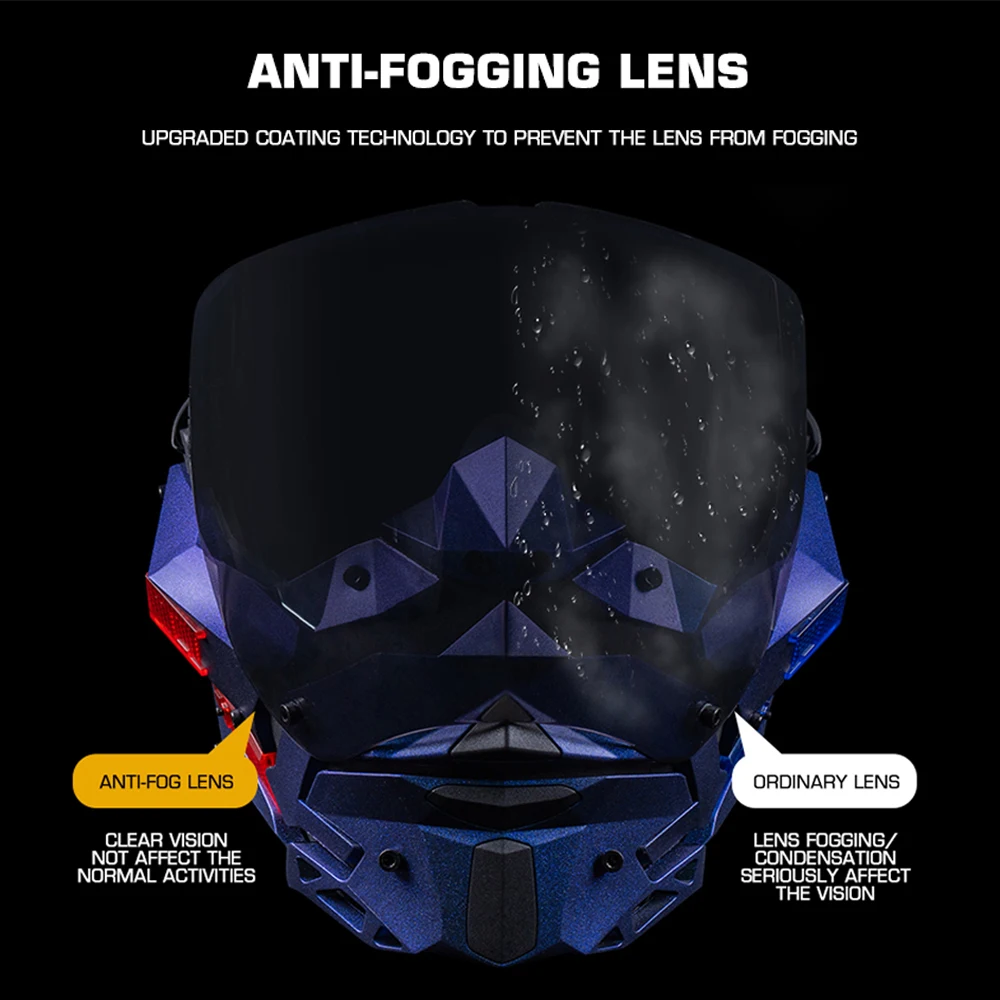 Máscara Cyberpunk Luz Nocturna Facial Táctica para Airsoft y Paintball - imagen 3