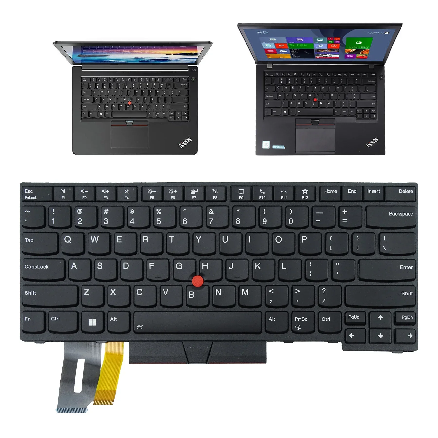 Laptop Replacement Keyboard for Lenovo ThinkPad E480 E485 E490 E495 L380 L390 L480 R480 T480S L490 T490 T495  DE/IT/LSP/RU/BE/BG