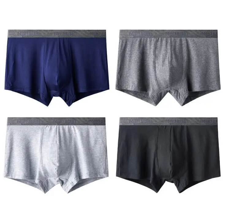 Xiaomi 4 pçs/lote Mens Underwear Boxer Shorts Homens Boxer трусікі мужчыны Sólidos Calções Masculinos Calcinha Sexy Homem Cueca Flexível