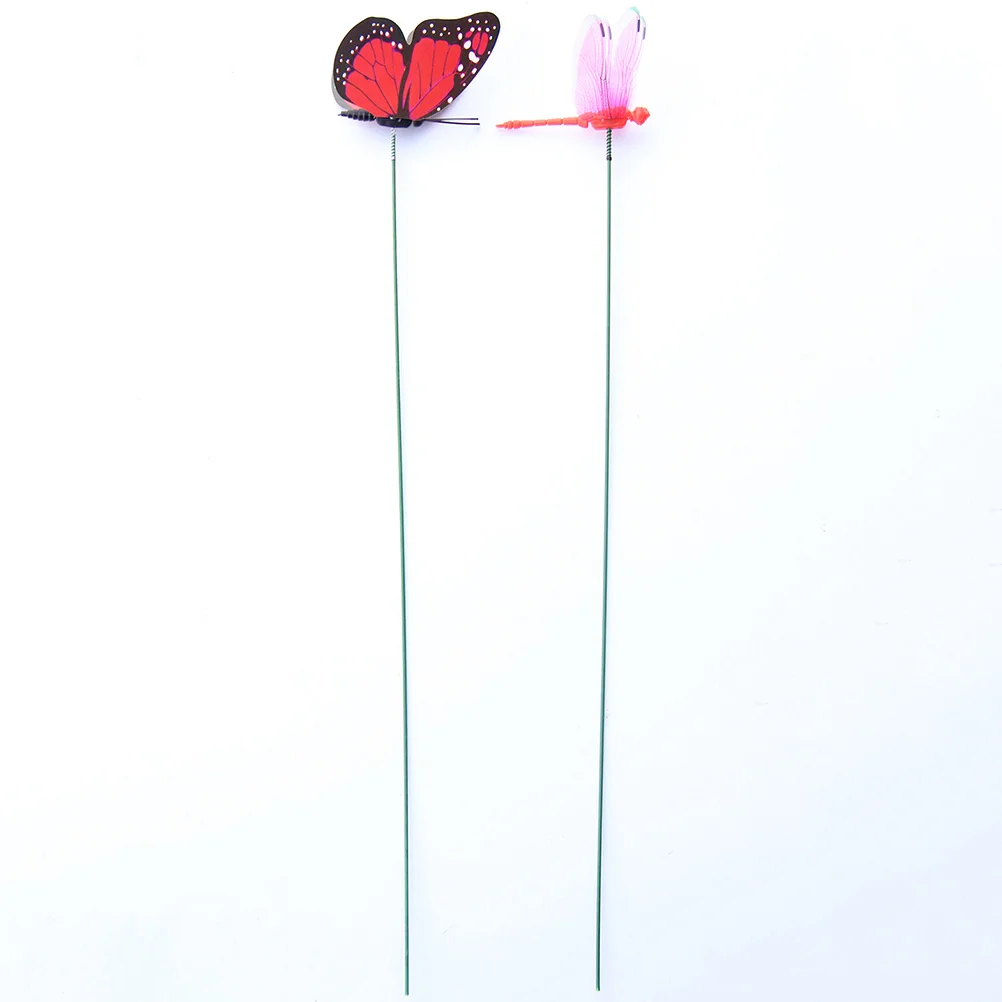 

24Pcs Butterfly Dragonfly Simulation Stakes Garden Decorations Artificial Spring Wings Lawn Patio Waterproof PVC Indoor Outdoor