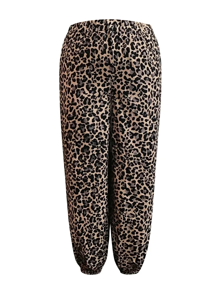 LW-Pantalon Imprimé Léopard pour Femme, Baggy, Long, Sarouel, Mode Décontractée FjWoman, Grande Taille, Automne, Hiver, 2024