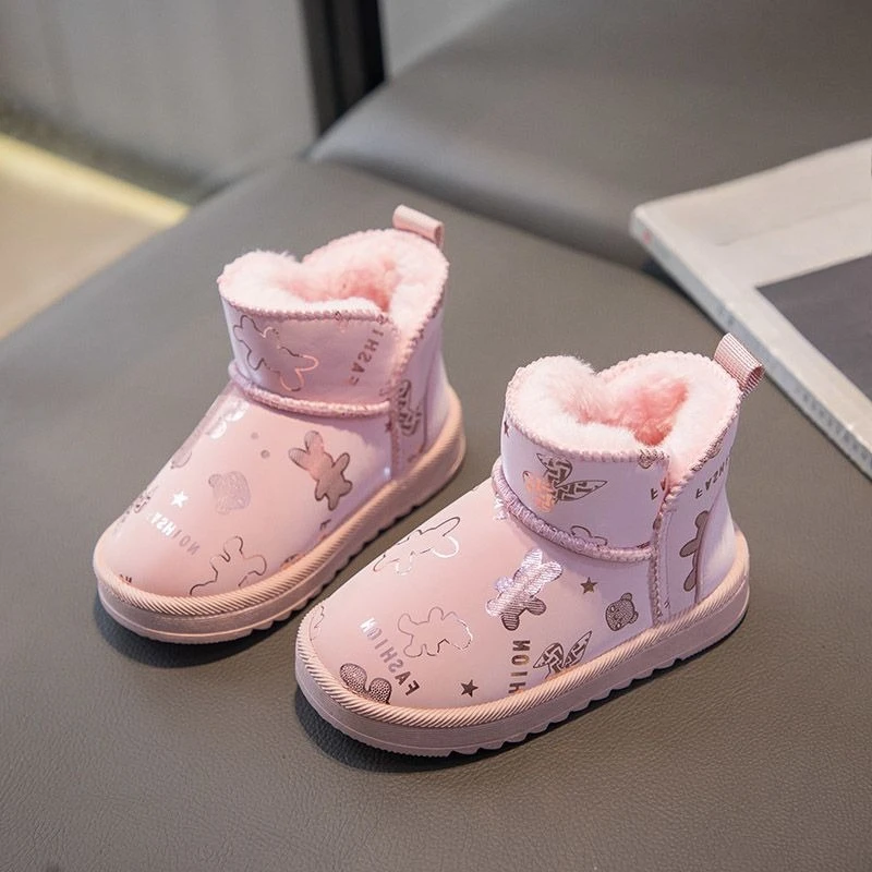 

Girls Winter Boots 2025 New Kids Insulated Snow Boots Baby's Anti Slip Ankle Boots Warmth Outdoor
