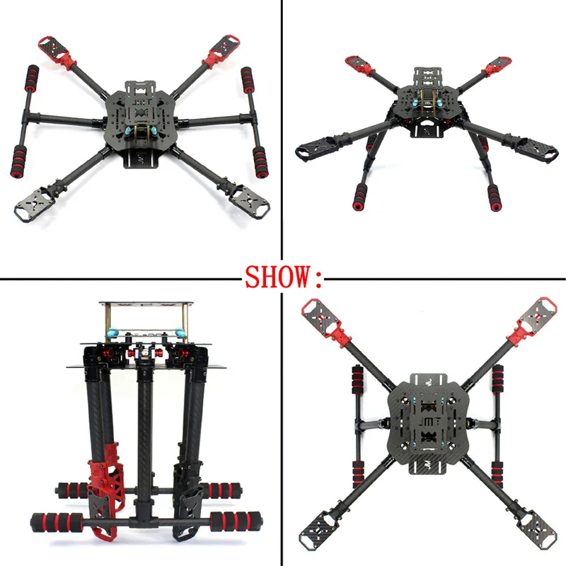 New X4 560mm Uav Framework Carbon Fiber Foldable Frame With Foldable/no-foldable Landing Skid Rc Helicopter Quadcopter Diy Drone