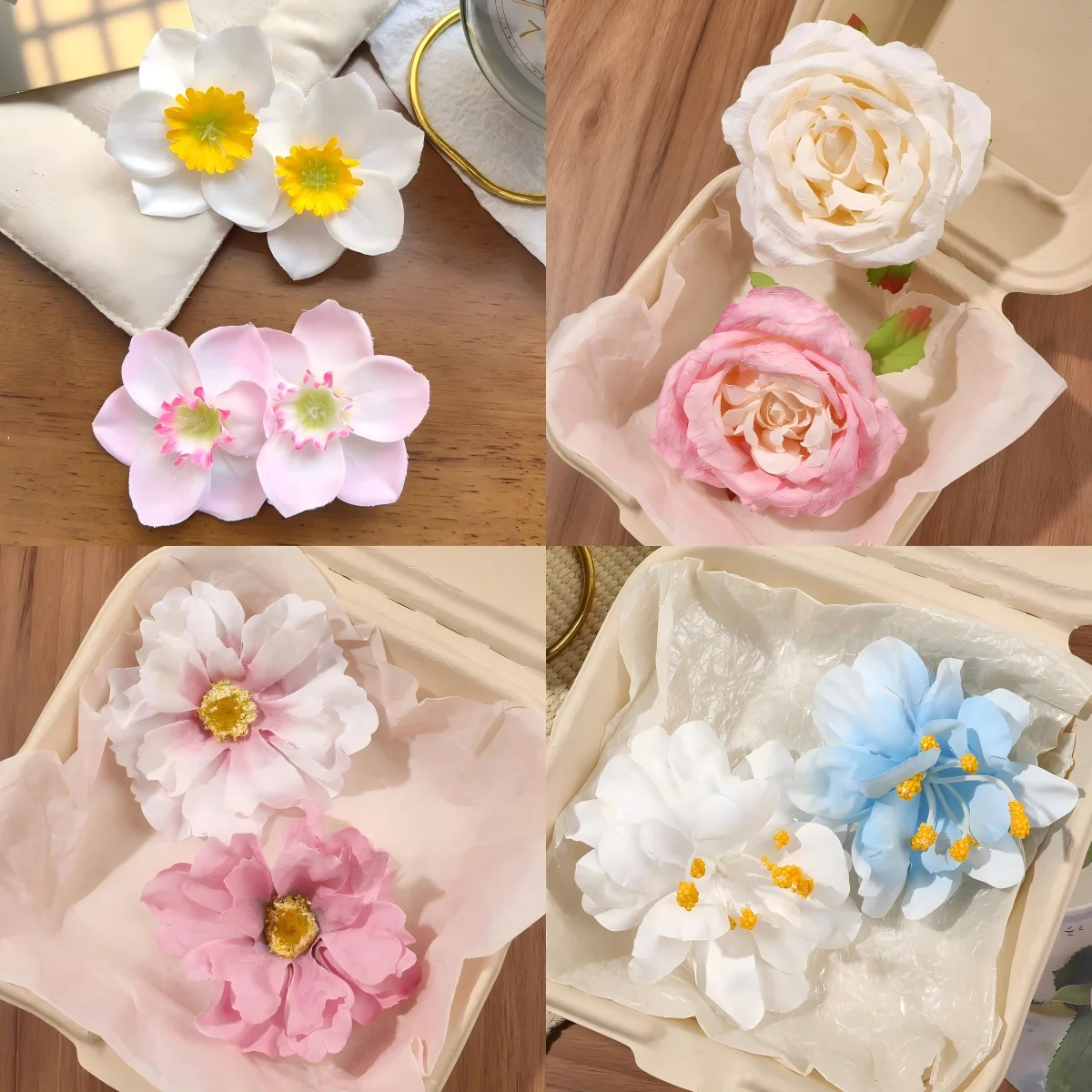 2Pcs Bohemian Orchid Hairpin Hawaiian Flower Hair Clip Hibiscus Hair Barrette Bridal Hair Accessories Headwear for Women