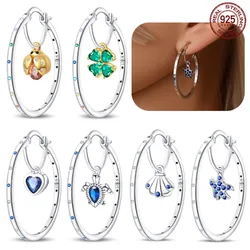 925 Silver Fashion Earrings For Women, Double-layer Design, Seafood And Shells, Suitable For Daily Matching, Party Jewelry Gifts