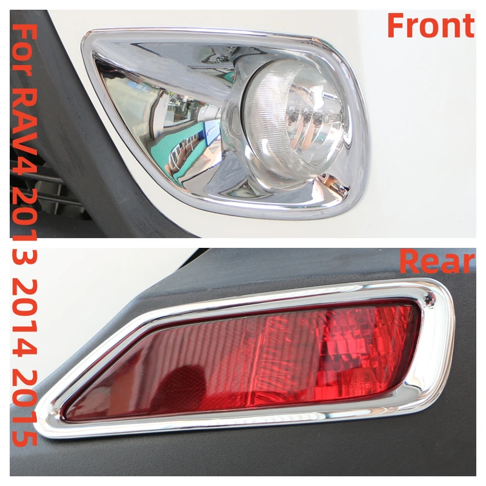 Für Toyota RAV4 2013 2014 2015 Chrom Vorne Hinten Nebel Licht Abdeckung Foglight Lampe Trim Schutz Dekoration Zubehör Auto Styling