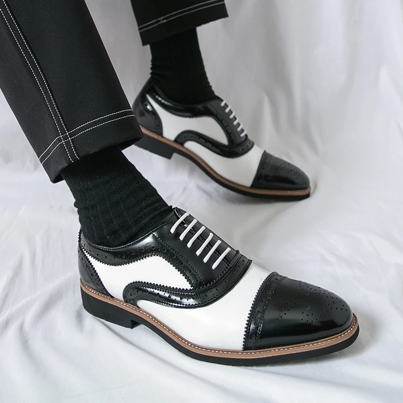

Брендовые деловые кожаные оксфорды на шнуровке, модные повседневные мужские туфли-броги, высококачественная обувь ручной работы в британском стиле