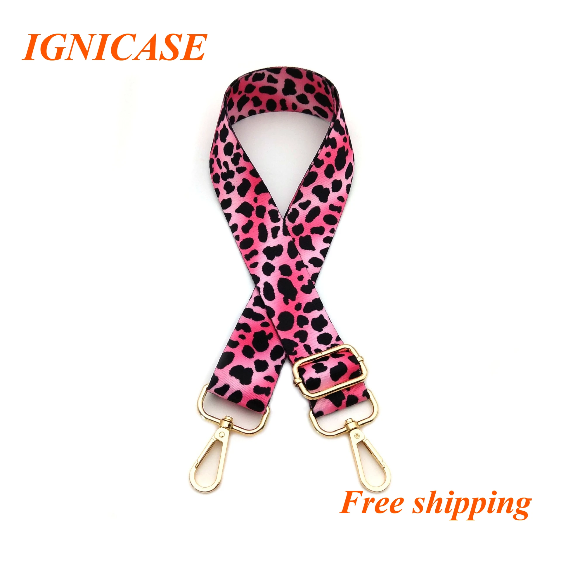 IGNICASE New Bag Shoulder Strap Accessories Fashion Leopard Print Single Shoulder Oblique Span Adjustable Replacement Bag Strap