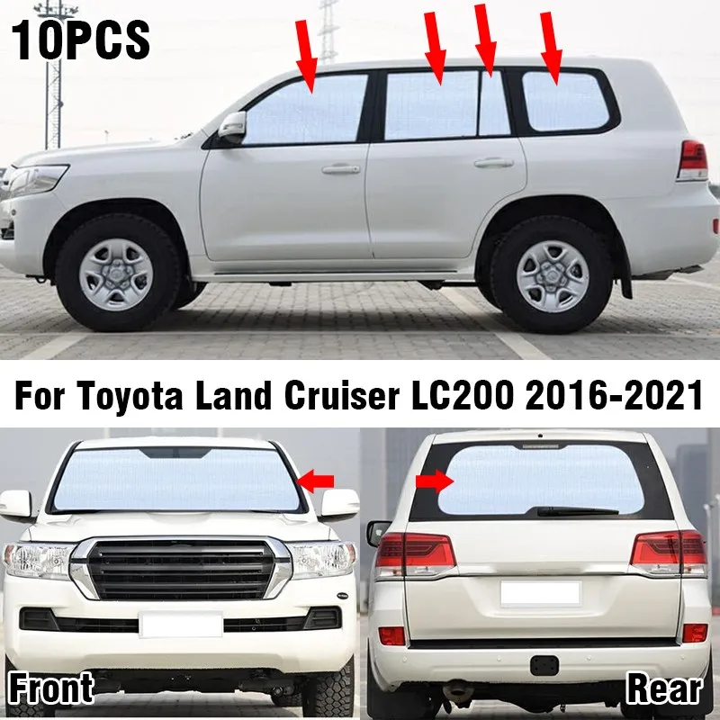 

Front Side Rear Windshield Privacy Sunshade For Toyota Land Cruiser LC200 16-21