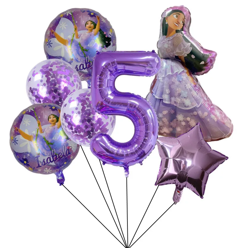 7 قطعة الكرتون إنكانتو إيزابيلا بالونات الحفلات مجموعة 32 بوصة عدد احباط بالونات الفتيات 1 2 3 4 5 6 7 8 9th عيد ميلاد ديكور الهواء Globos #4