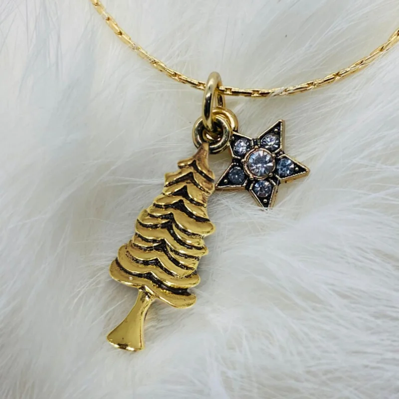 Цельный изысканный инкрустированный бриллиантами пятиконечная звезда Рождественская елка Античный циркон Металл Античное золото Цвет Подвеска Ожерелье Цельный изысканный инкрустированный бриллиантами пятиконечная звезда Рождественская елка Античный циркон Металл Античное золото Цвет Подвеска Ожерелье