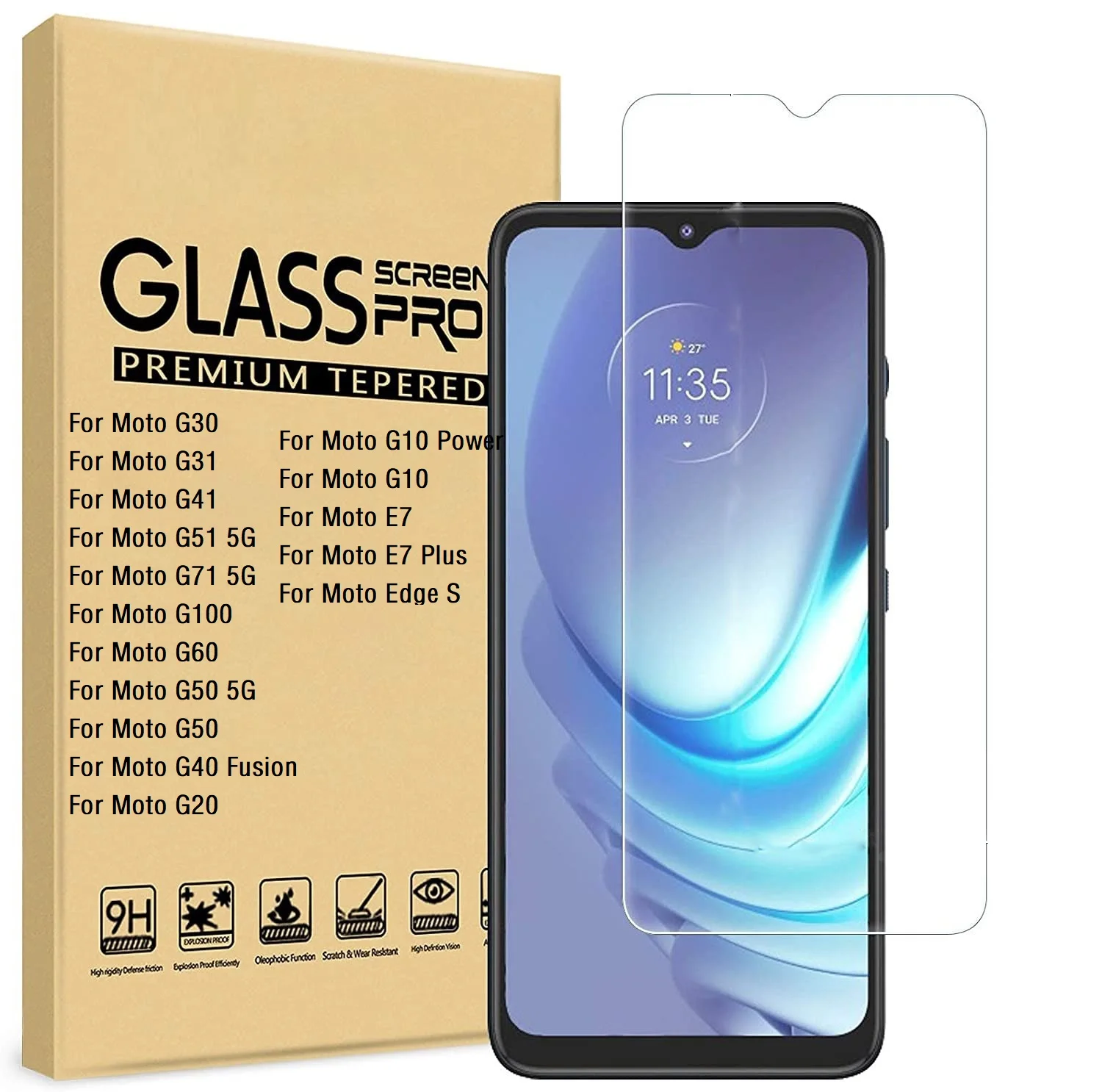 Tempered Glass For Moto E22 E32 E20 E30 E40 E7 Power G Power 2022 G Pure G Play 2021 Moto G Stylus 5G 2022 Screen Protector