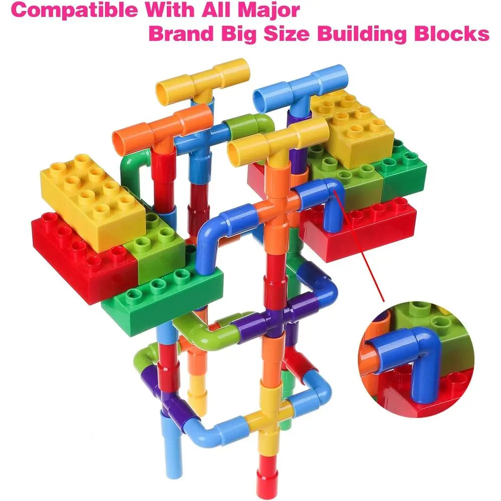 Set di apprendimento STEM: serrature a tubo ad incastro da 426 pezzi con ruote per bambini dai 3 anni in su