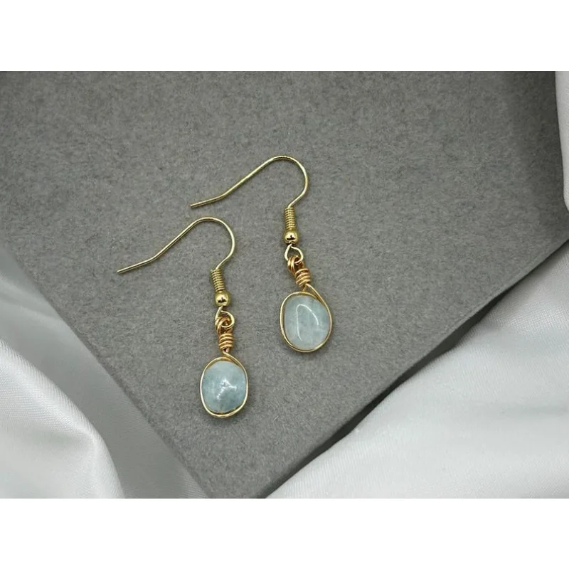 Handmade aquamarine pendant earrings: March birthstone, Pisces