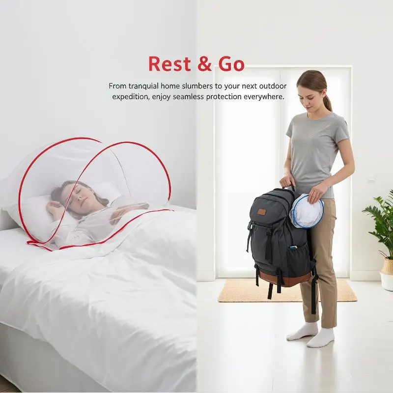 Portable Mini Folding Mosquito Net – Summer UP Face & Head Anti-Mosquito Cover, Lightweight Travel Pest Control Net