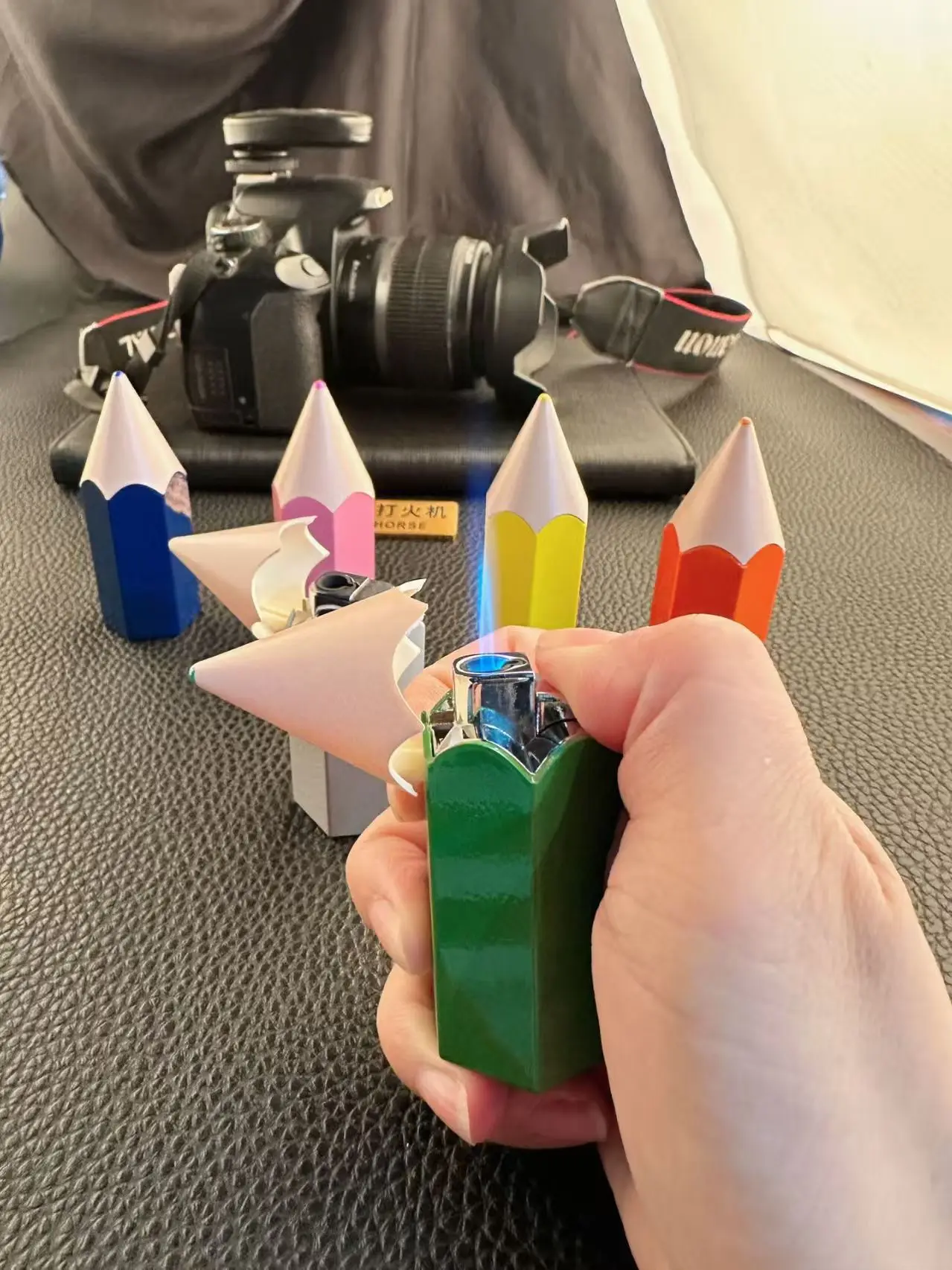Creative Pencil Head Lighter, Spray Microwave, Direct Impact Windproof Pencil Lighter, Smoking Accessories gadgets for men