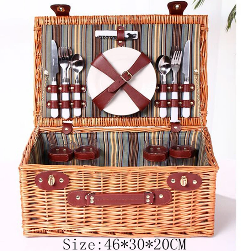 Wicker Basket Wicker Camping Picnic Basket is suing Willow Picnic Baskets checking Picnic Basket Set for 4 persons Picnic Party