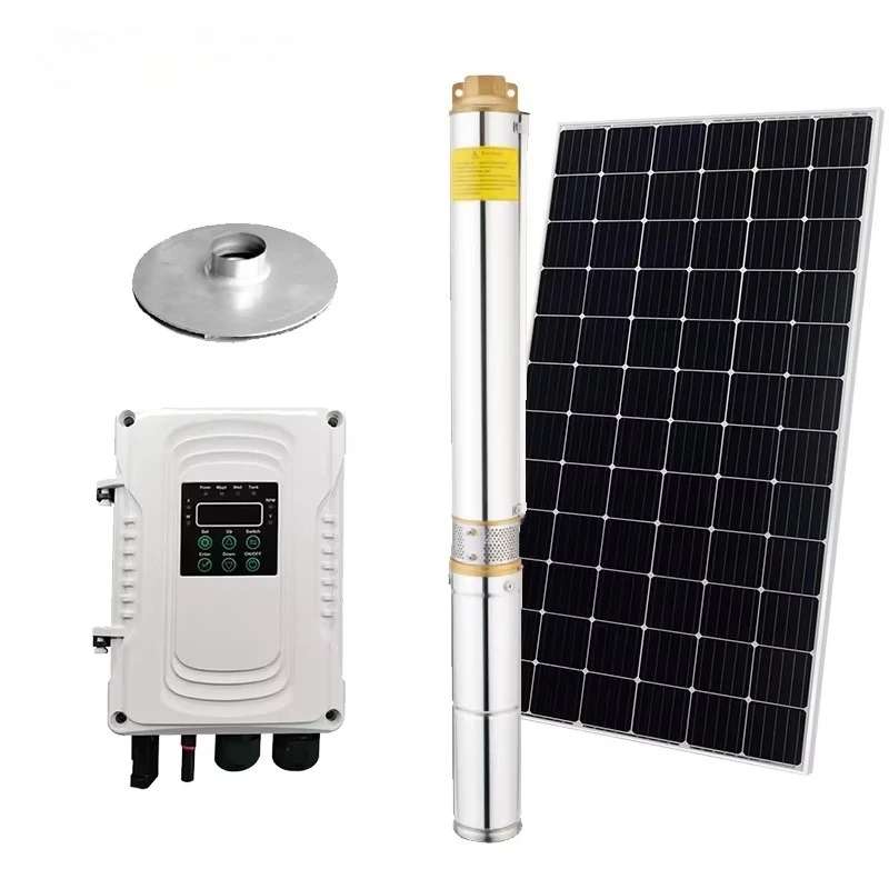 

Solar Submersible Pump for Agriculture Irrigation High Pressure 2HP 4inch AC110-240V DC Brushless Motor Stainless Steel 304