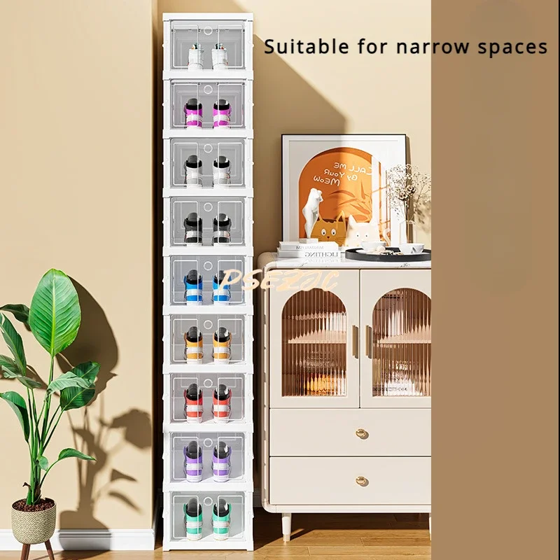 Household Multi-layer Shoe Storage Cabinet Dustproof Shoe Box Simple Plastic Transparent Foldable Shoe Cabinet