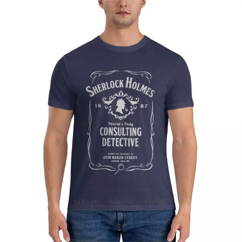 men World's Only Consulting Detective Classic summer tops for a boy Short sleeve tee summer male tee-shirt