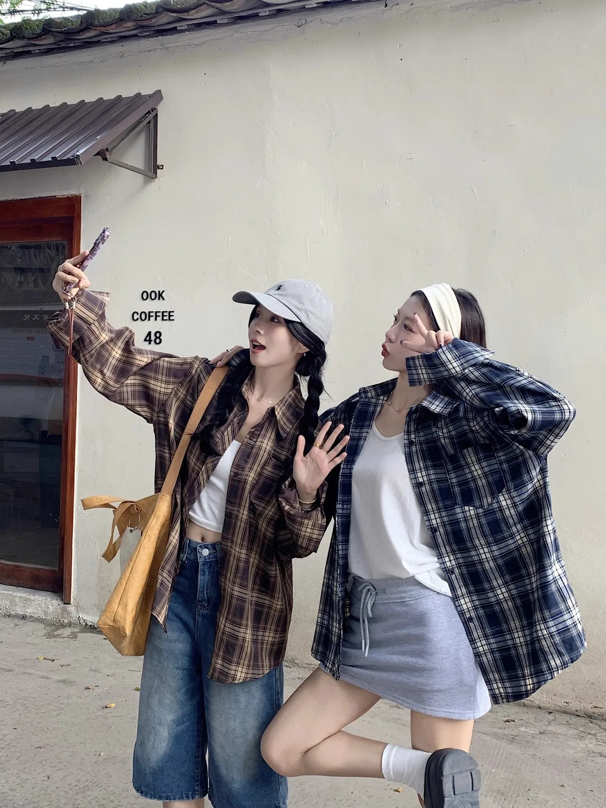 

Cokiri Miss Casual Plaid Loose Long Sve irt Autumn New Sle Student Women's Collar Top Faionable And Comfortable