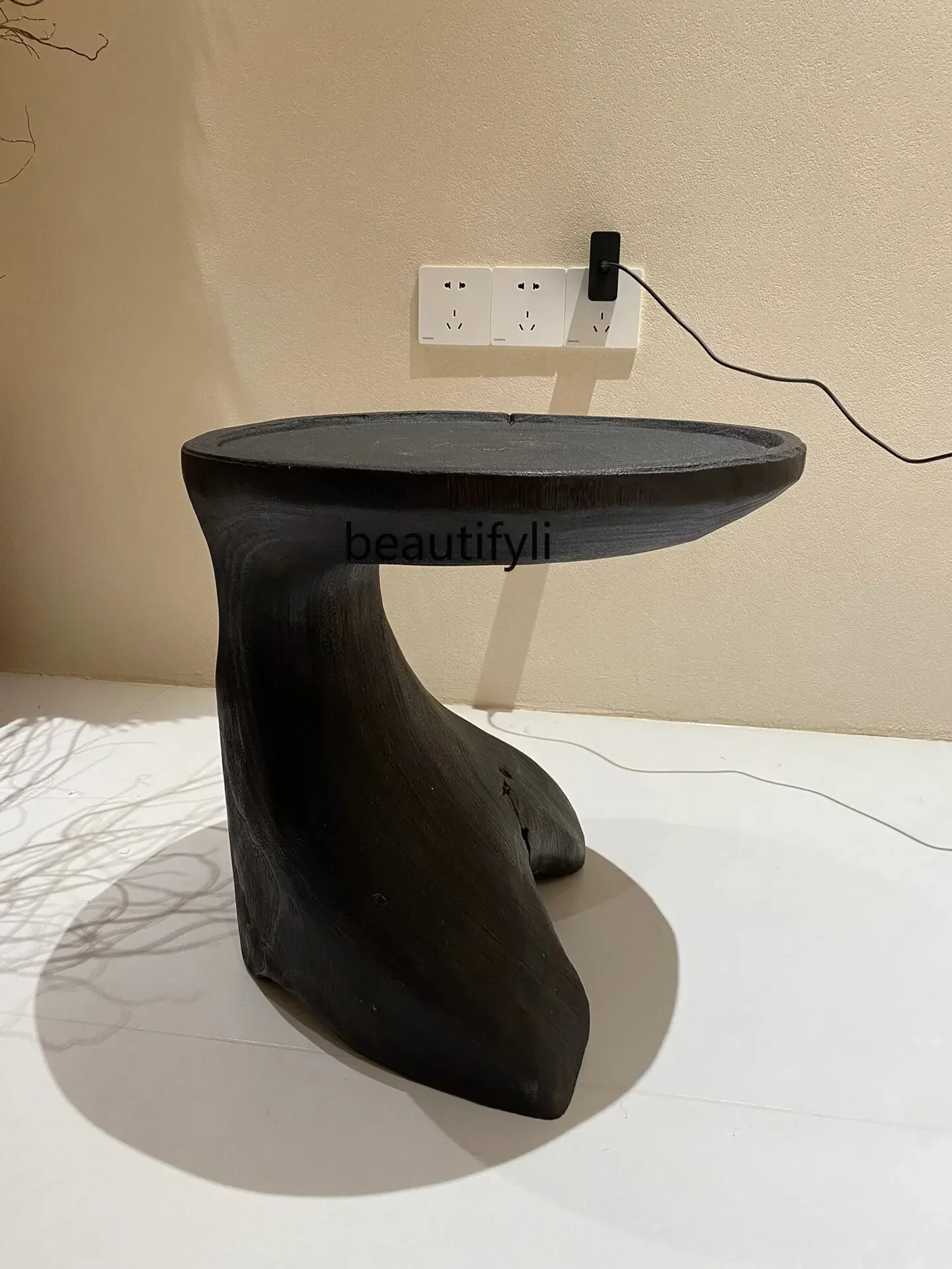 

1 Wabi Sandy Wind Solid Wood Corner Several Creative Homestay Ornament Designer Round Coffee Table