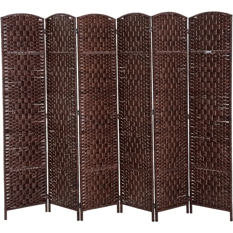 

Room Divider 6 Panels Folding Privacy Screen 6FT Tall Portable Wicker Weave Partition Wall Divider for Bedroom Home Offic