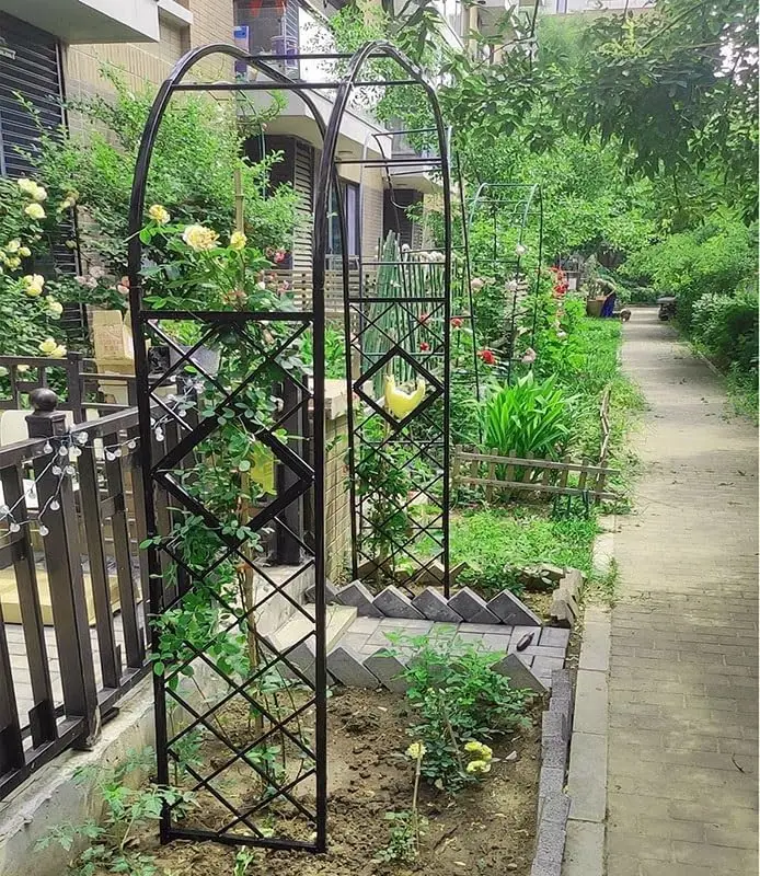 Heavy Duty Steel Garden Arbor & Trellis Arch for Grape Vines Climbing Plants Pergola Outdoor Theme Decoration Archway 180cm 260c