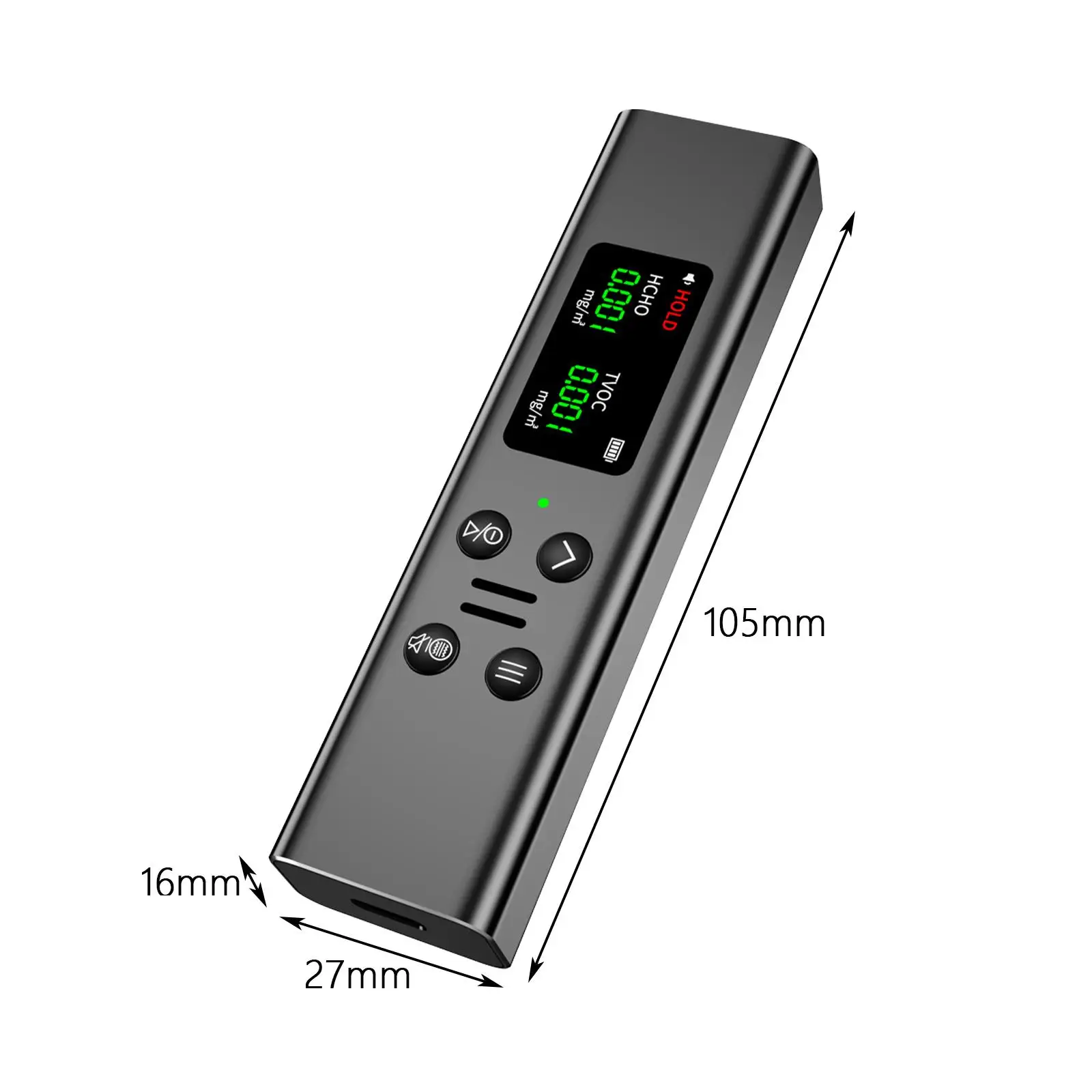Air Quality Monitor Formaldehyde Detector Tester with Temperature Humidity Sensor for Bedroom Nursery Kitchen Car Portable