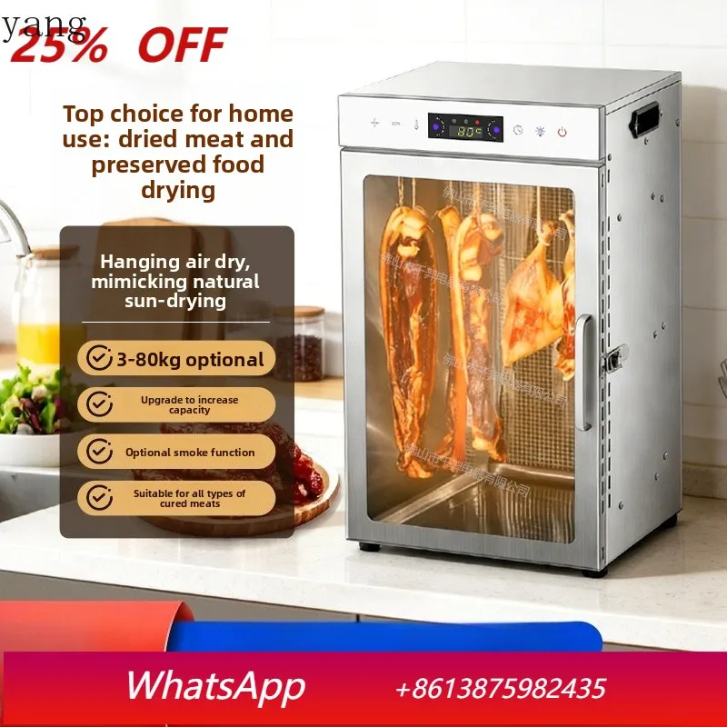 

YJQ dryer Stainless steel commercial hanging air-dried sausage fish meat jerky smoked food dryer