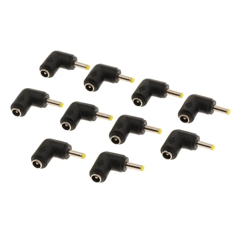 10 piezas DC 5,5x2,1mm hembra a 4,0x1,7 macho adaptador de fuente de alimentación de ángulo recto,
