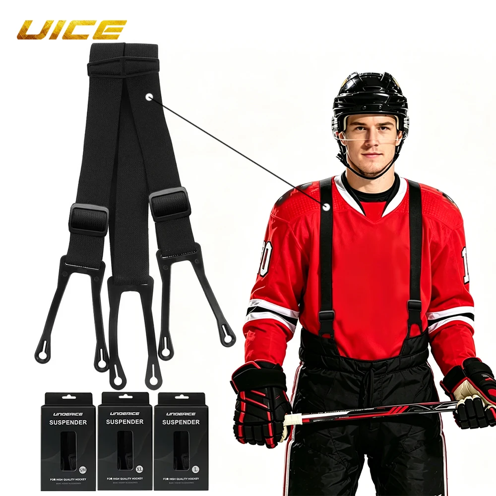 Ice Hockey Suspenders Elastic Belt Suspenders Adjustable Hockey Protective Belt Strap Heavy Duty Ice Hockey Pant Protect Gear