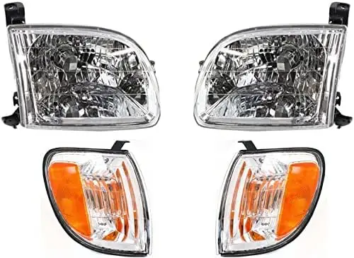 

Driver and Passenger Side Headlight Kit for Toyota Tundra Base Limited SR5 2000-2004 Halogen With bulb(s) W/Turn Signal Light Ex