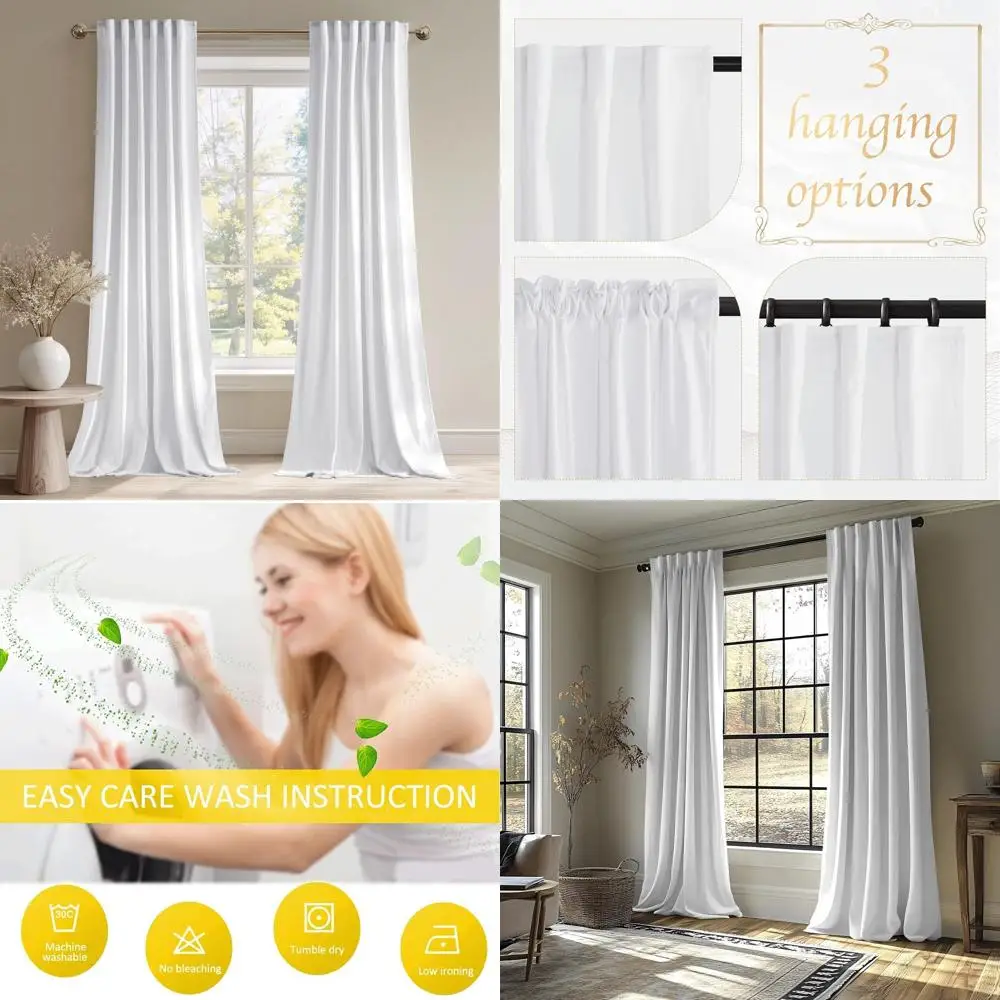 

Длинные мягкие бархатные шторы (120 дюймов), комплект из 2 панелей, светонепроницаемые и теплоизоляционные, для раздвижных дверей, ширина 52 дюйма