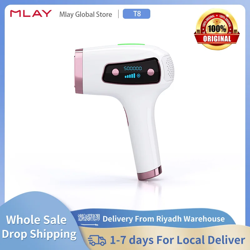 

MLAY T8 Ice Cool Hair Removal Machine Painless Handheld Permanent Home Use IPL Laser Epilator with 500000 Shots for Men Women