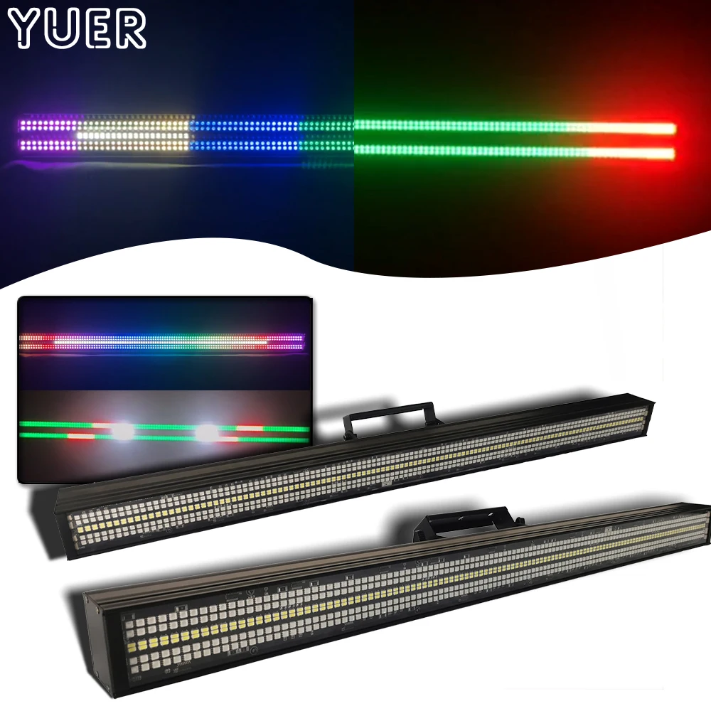 yuer led pixel luz de tira dmx512 rdm dj discoteca efeito de palco luz pixel lampada arruela de parede rgb 16 168ch barra estroboscopica luz 01