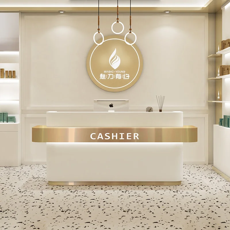 

Commercial Luxury Reception Desks Beauty Salon Service Contemporary Designer Reception Desks Elegant Tresen Rezeption Furniture