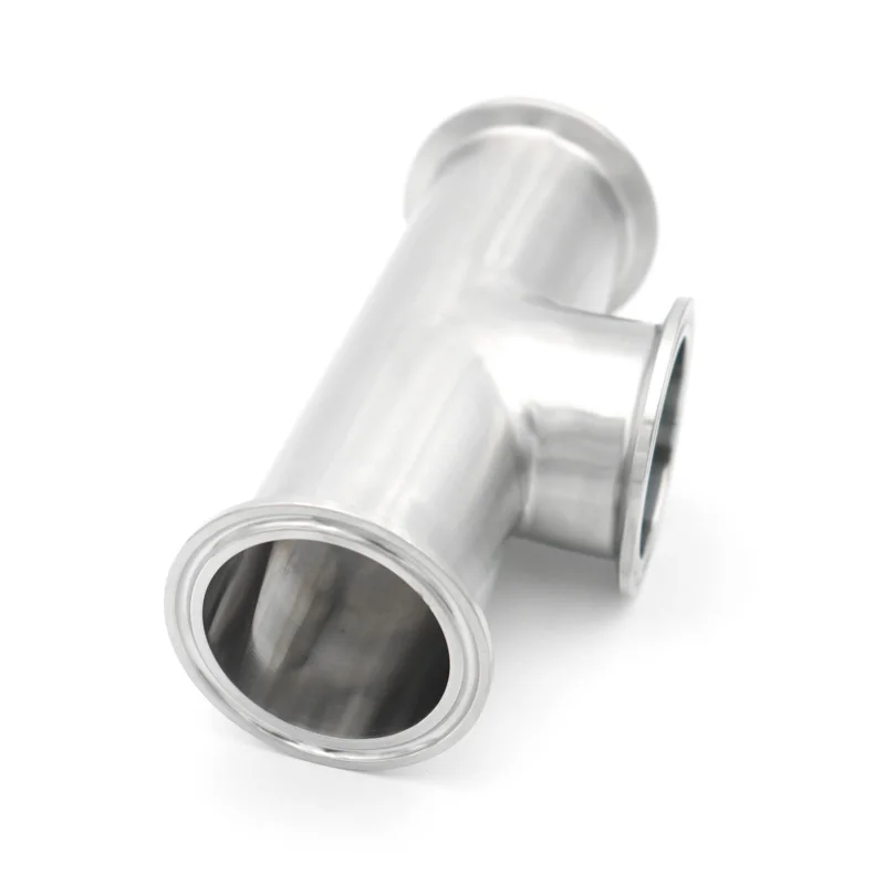 Tri Clamp Reducing Low Neck Tee Short Outlet 1.5 2Inch 304 316L Sanitary Stainless Steel Homebrew Beer Pipe Fittings