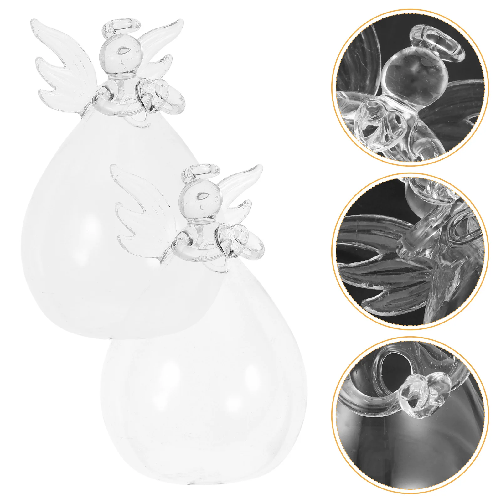 

2Pcs Glass Angel Hydroponic Vase Clear Modern Plant Propagation Container Decoration Angel Vase Flower Pot Decor