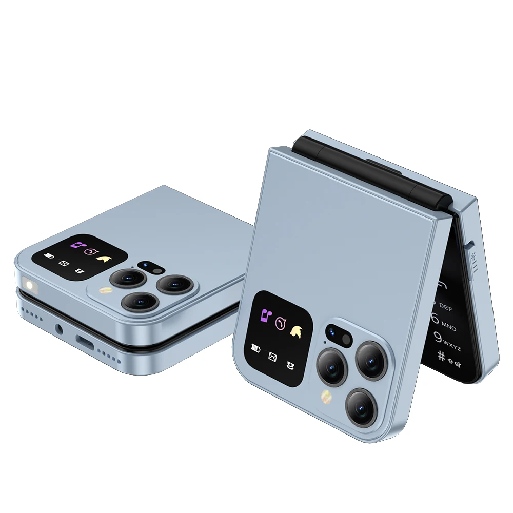 SERVO A50 Pro Flip Phone Dual SIM Card GSM Electric Torch Automatic Call Recording 2.4 Inch Screen Foldable Mobile Phones Type-C