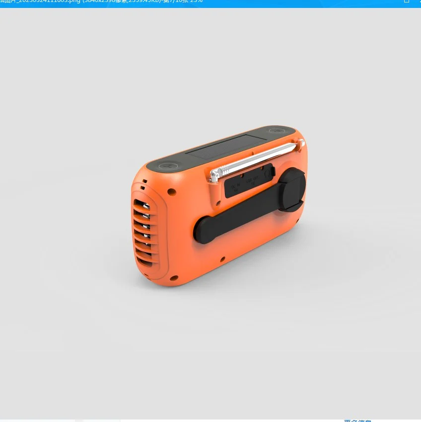 Radio engkol tangan darurat dengan kipas Turbo, Radio FM AM NOAA Bank daya isi ulang dengan Panel surya dan engkol tangan dan Senter