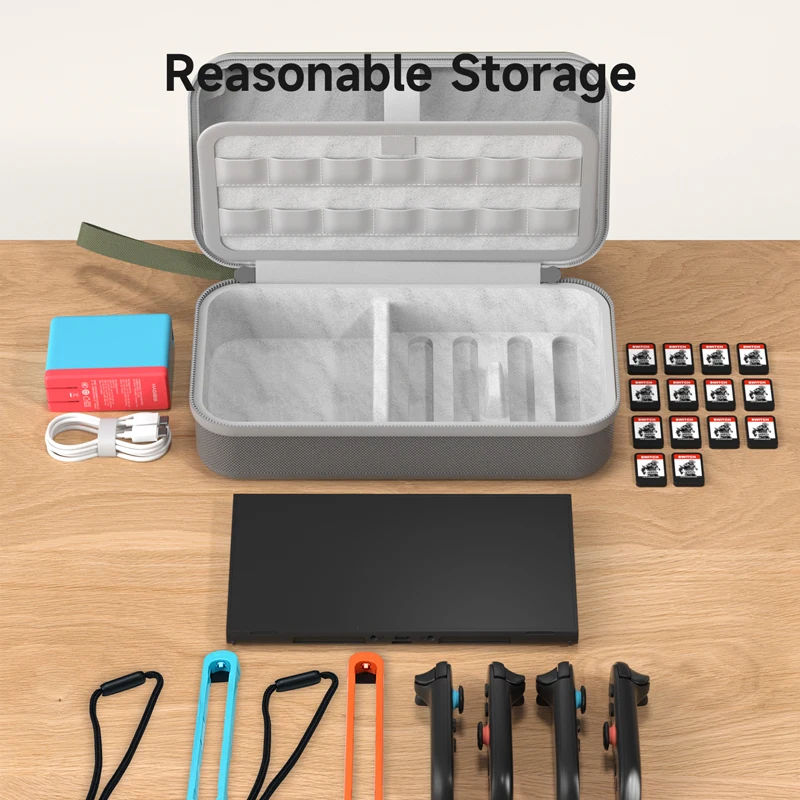 Hagibis Portable Carrying Case for Switch 2 Large Travel Pouch Bag for NS Accessories Charger/Cable/Dock With 14 Game Cartridges