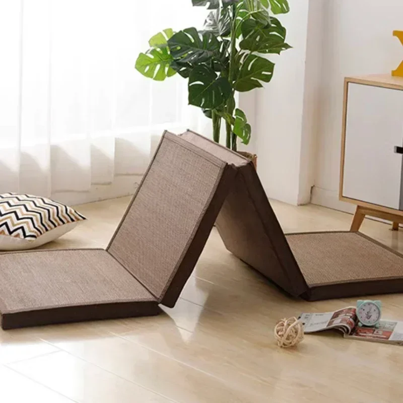 Japanese Foldable Tatami Mat, Comfortable Rectangular Floor Mat, 5cm Thick Foldable Mattress for Living Room, Soft Floor Cover