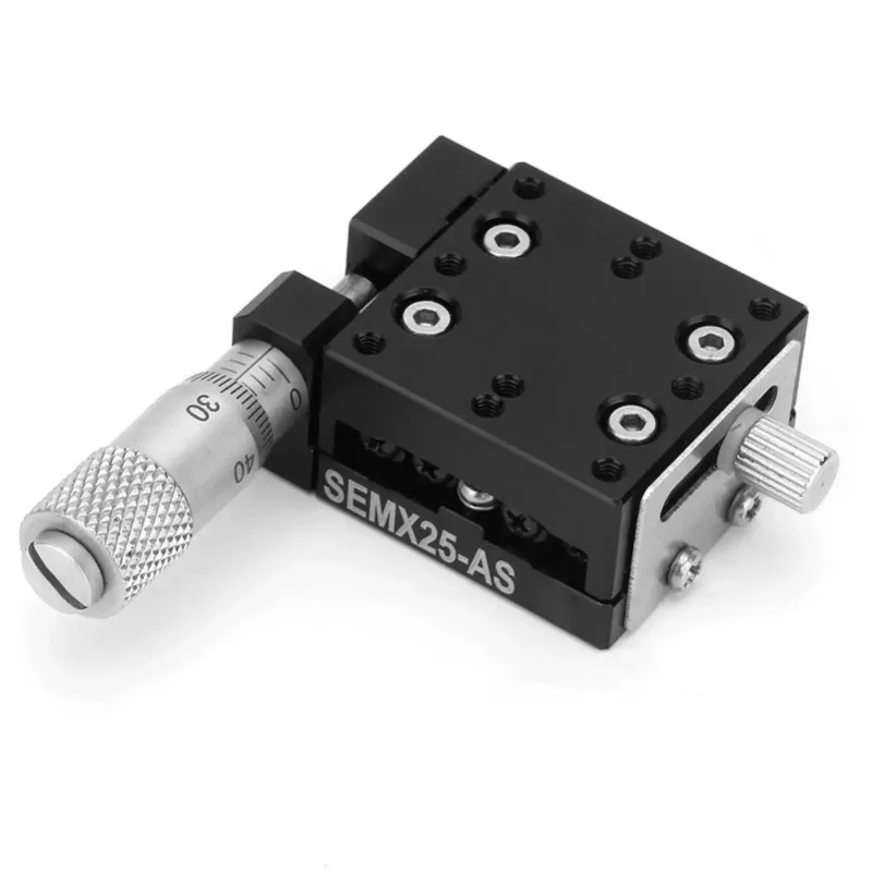 Precision 25x25mm Linear Guide Sliding Track Micrometer Fine Tuning Roller Stage for CNC Machine and Laboratory Use