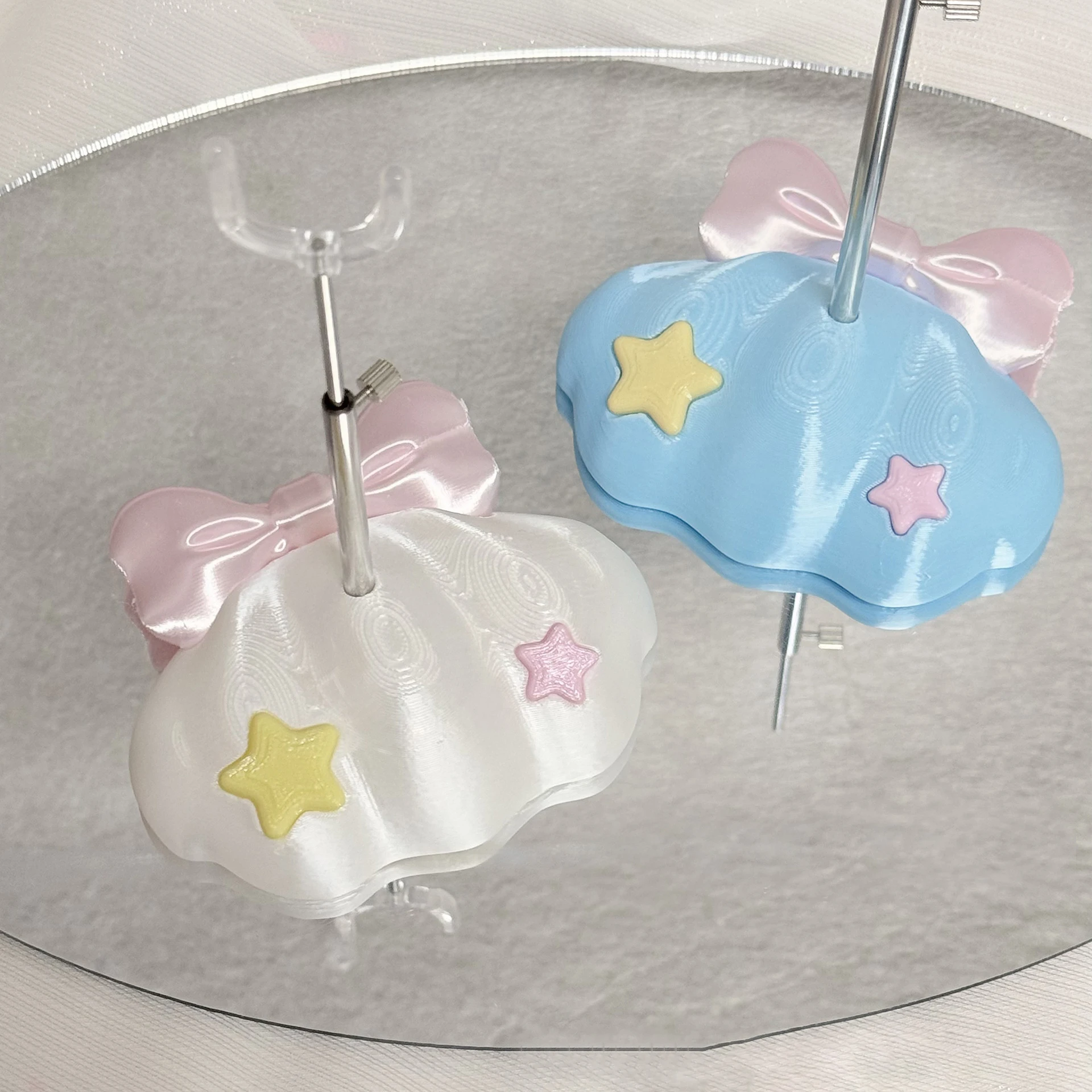 1/6 3D Printed BJD Doll Display Stand, Cute Sweet Bow Shell Base Doll Support Stand Auxiliary Standing Holder For BJD Dolls