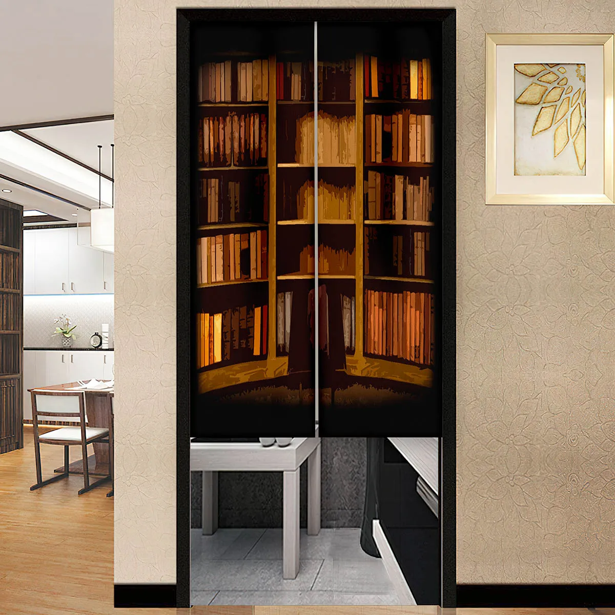 Library Books Knowledge Print Doorway Curtain Hotel Room Offices Partition Kitchen Home Doorway Decorative Cafe Restaurant Decor