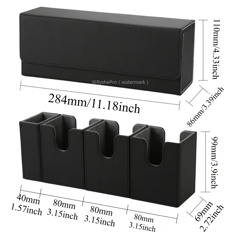 Scatola porta carte con vassoio per dadi Custodia per mazzi di carte 4 in 1 contiene oltre 270 carte Organizer Magic Commander per carte da gioco sportive TCG CCG