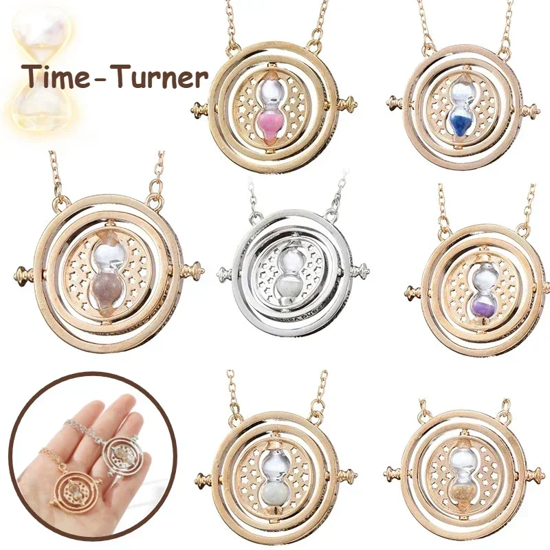 10 unidades de Collar con Temporizador de Tiempo, Reloj de Arena Giratorio 360°, Accesorios de Cosplay de Harry Potter, Convertidor de Tiempo Astronómico, Regalo para el Día de la Madre